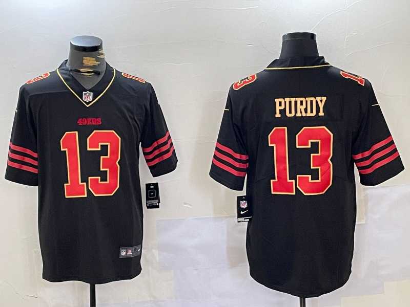 Men%27s San Francisco 49ers #13 Brock Purdy Black Golden Edition Stitched Nike Limited Jersey Dzhi->pittsburgh steelers->NFL Jersey
